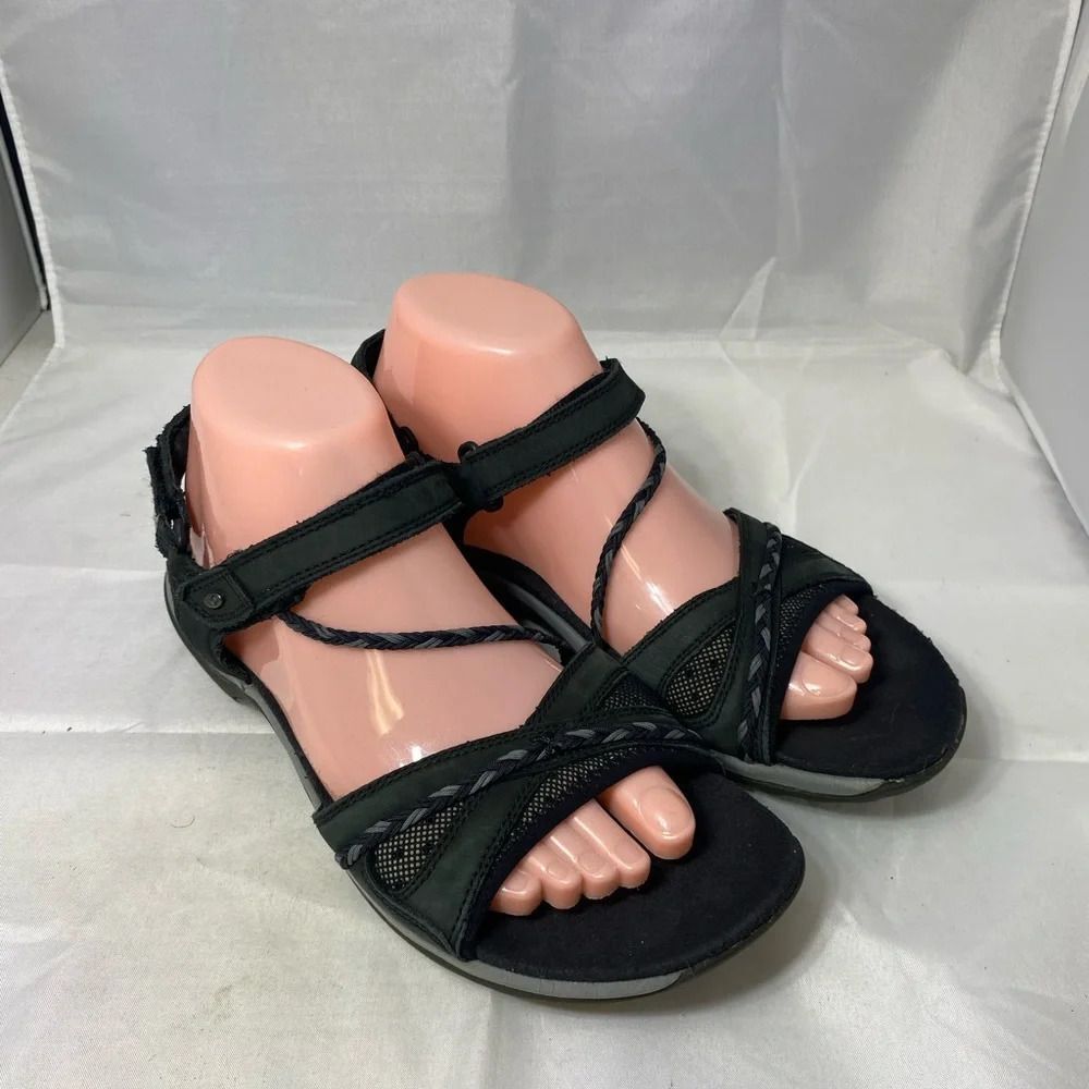 Merrell Black Leather Performance Strappy Sandals 9